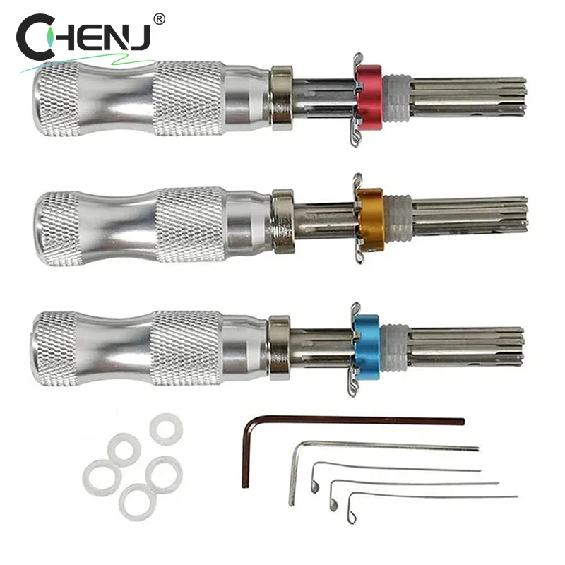 1set 7 Pin Advanced Tubular Lock Tool Set For Padlock Tool Cross Pic-ik Tubular Pick Stainless Steel Tubular Locks
