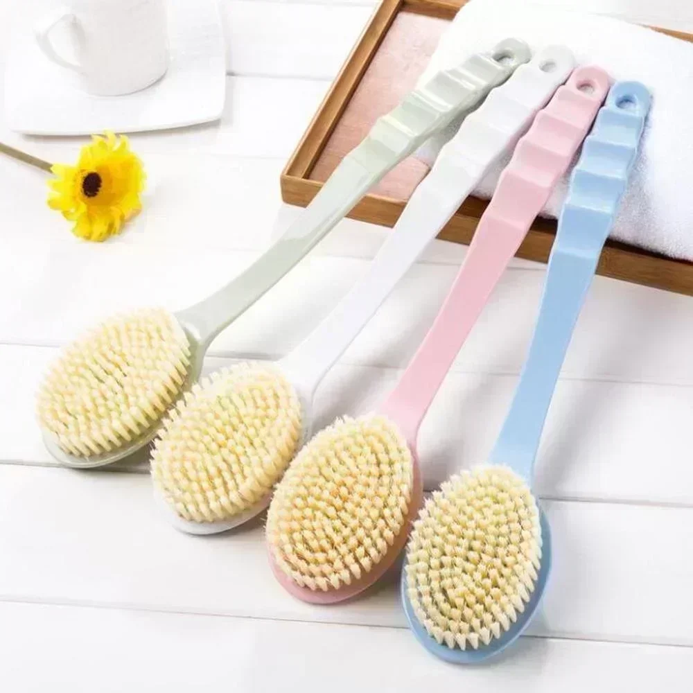 Bath Brush Back Body Bath Shower Sponge Scrubber Brushes with Handle Exfoliating Scrub Skin Massager Exfoliation Bathroom Brush