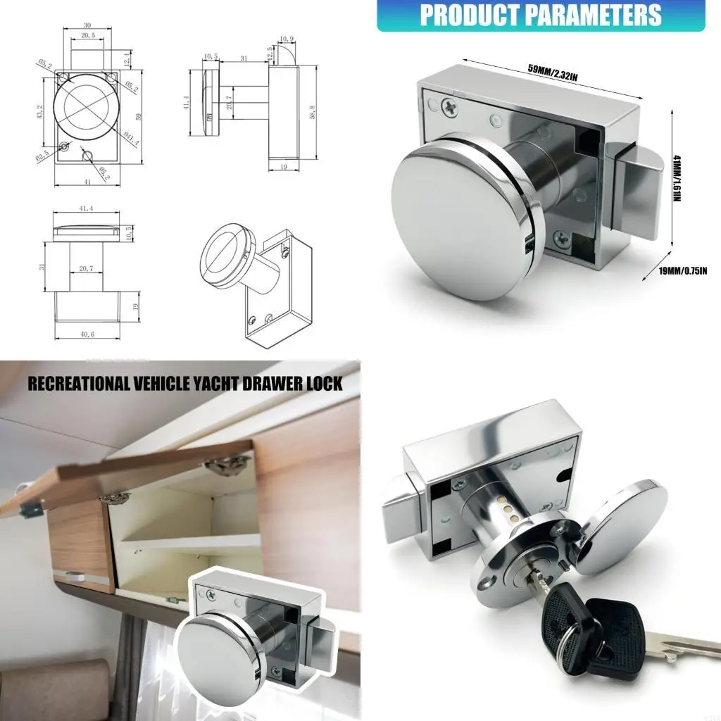 

Zinc Alloy Vessel Drawer Lock For Marine Wardrobe Furniture Cabinet With 2 Keys