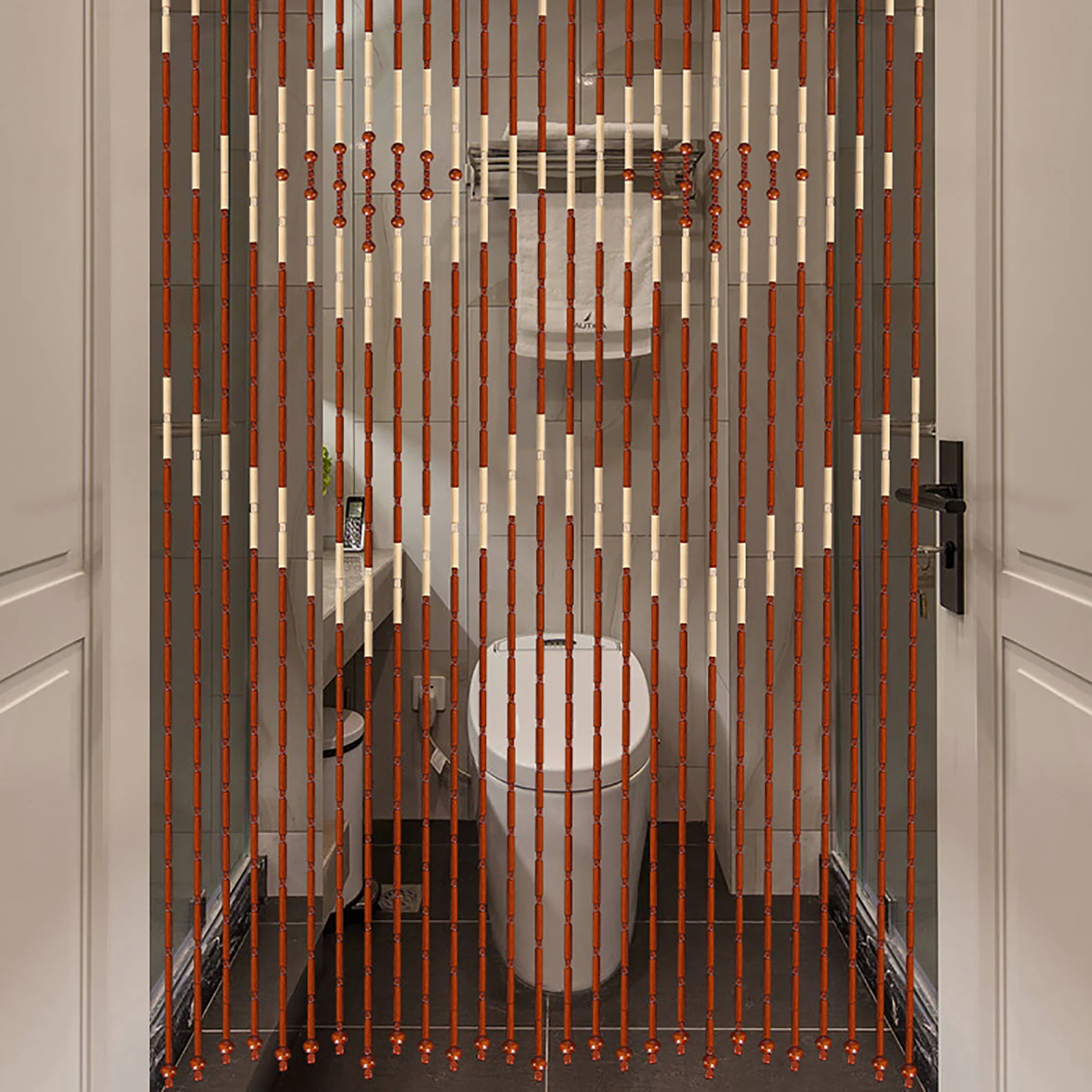 Cortinas macrame com bambu, madeira e algodão poliéster, 27 fios, cria uma atmosfera tranquila, aumenta a luz natural e