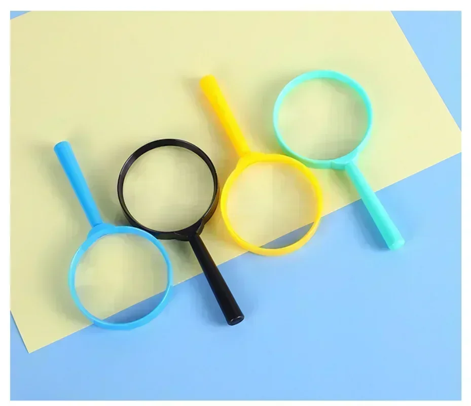 3x Hand-Held Reading Magnifiers Portable Toy Magnifier Children Magnifying Glass for Experiment Stationery Tools