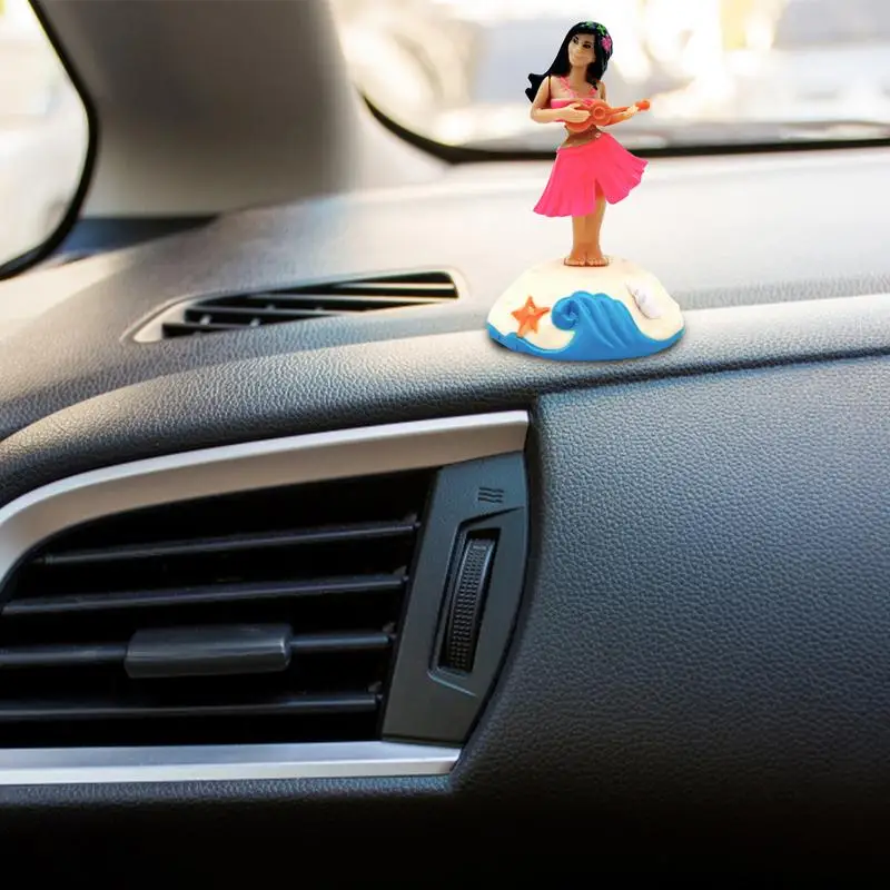 Hawaiian Girl Dashboard Doll Cartoon Car Dancing Shaking Head Girl Figurine Auto Trim Tabletop Ornaments Car accessory