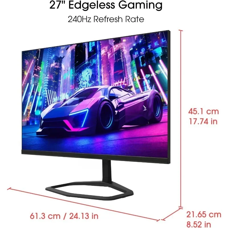 ميزات فريدة من نوعها شاشة ألعاب 27 بوصة 240 هرتز AMD FreeSync مكبرات صوت مدمجة باللون الأسود 2024