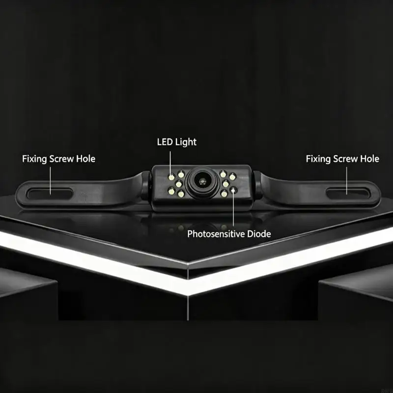 Parking Assist Rear View Camera with License Plate Mount and 8 LED Lights R6FB