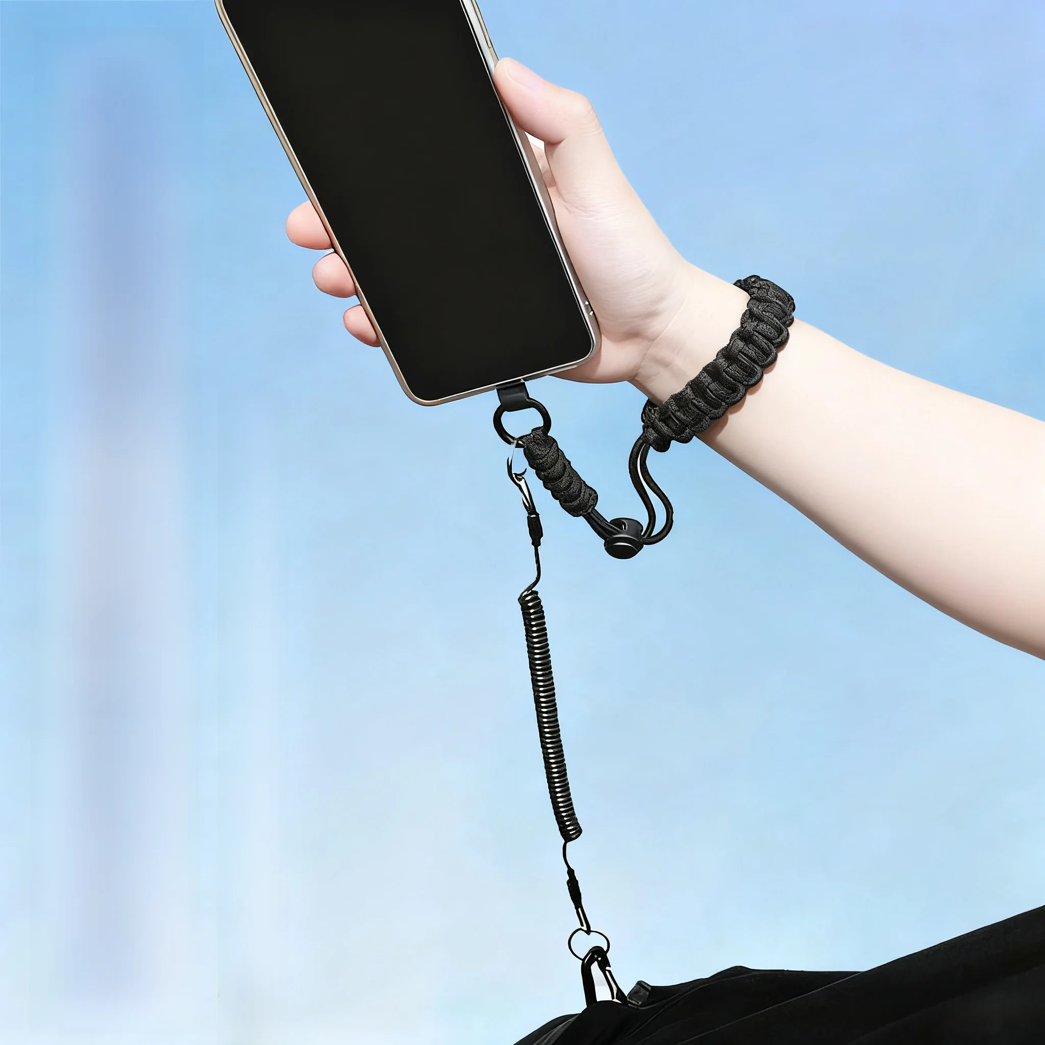 

Travel Anti-Loss Phone Strap Three-In-One Adjustable Extendable Hand Wrist Rope Mobile Phone Lanyard Pet Soft Plastic