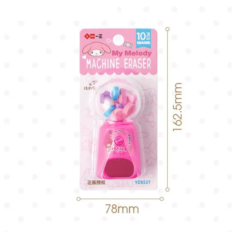 Imagem -05 - Sanrio Melody Cat Twisted Egg Eraser For Kids Drawing Pencil Erasers Papelaria Material Escolar Bonito Escrita 10 Conjuntos por Lote