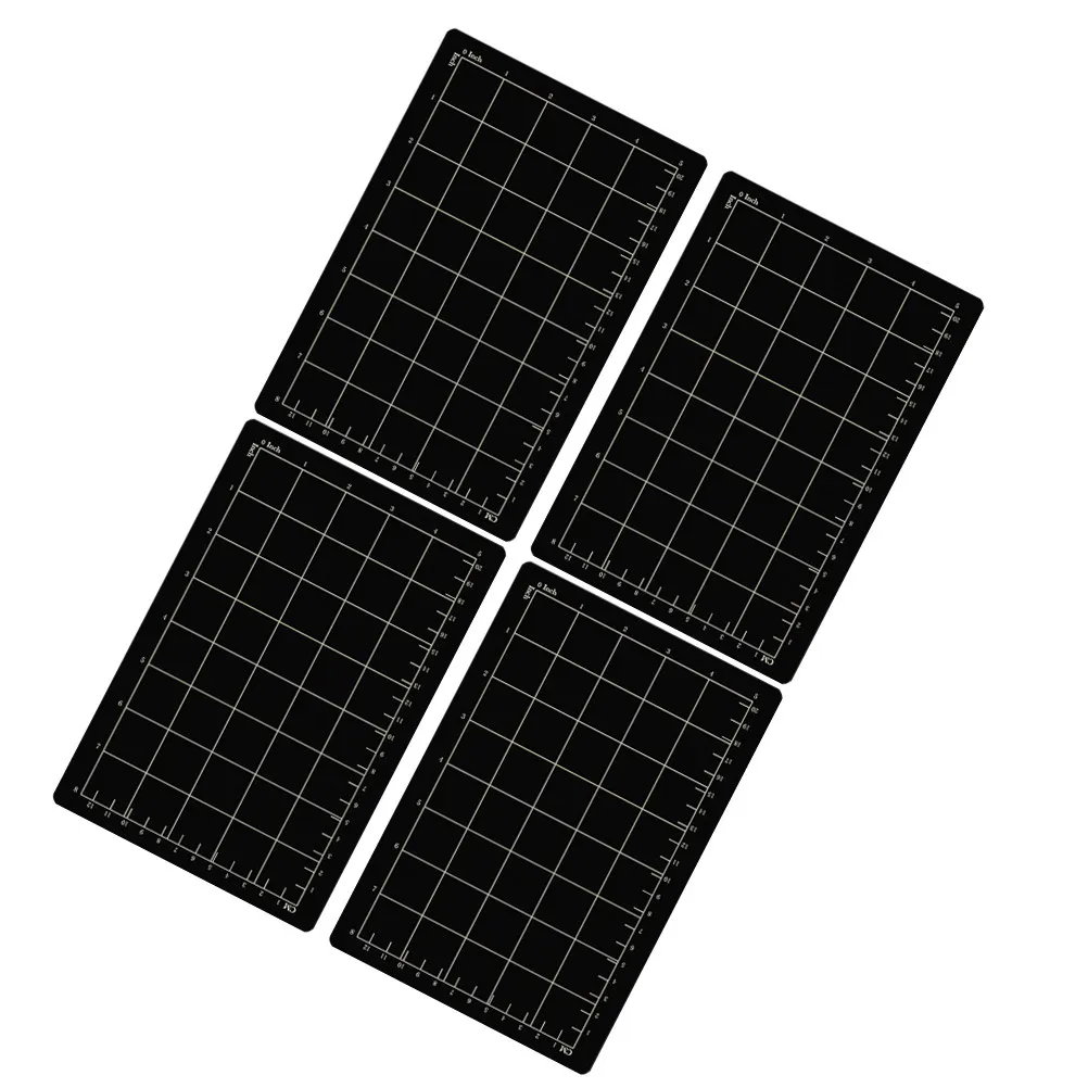 4Pcs Magnetic Cutting Mat Black Base for Crafting Sewing Die Cutting Embossing Small Magnetic Board Tool Tray