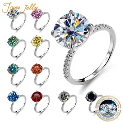 JoyceJelly 11mm 5 CT D VVS1 Excellent Cut GRA Moissanite Diamond Rings Women's Wedding Ring S925 Sterling Silver Luxury Jewelry