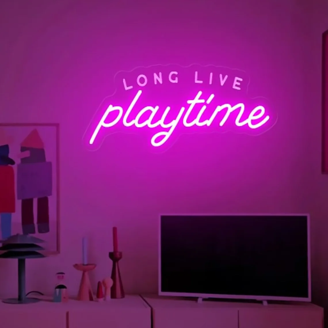 Long Live Playtime Neon Sign Kids Room Decor Club Home Bar Art Decor Amusement Park Gaming Room Decor