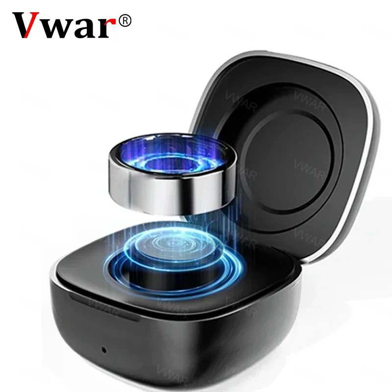 VWAR Smart Health Ring 2301A Heart Rate Bluetooth Fitness Tracker Blood Oxygen Finger Digital Ring for IOS Android Men Women