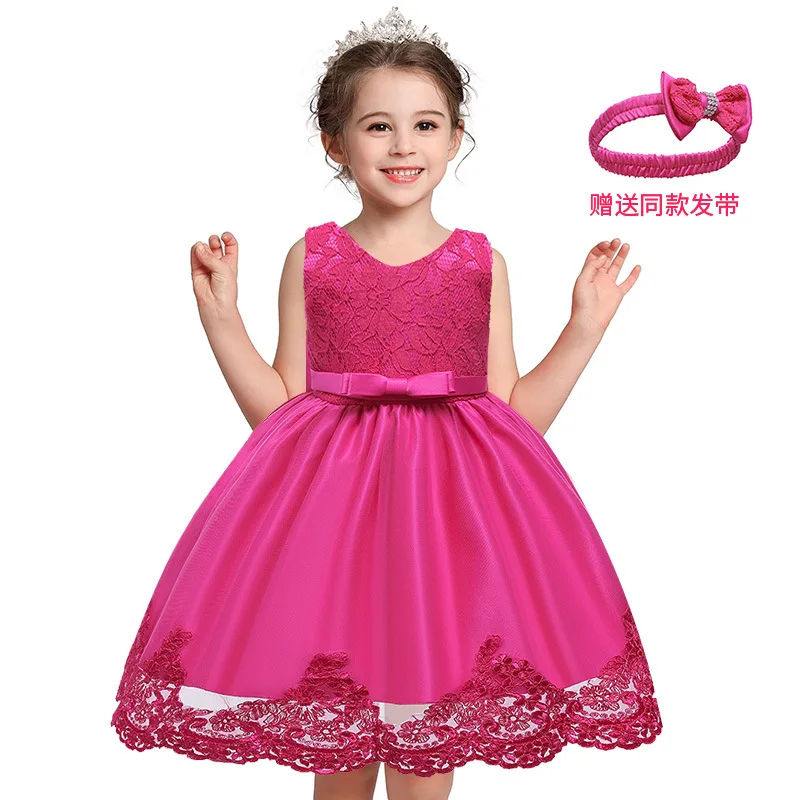 Baby Girl Princess Dress Floral Lace Party Birthday Costume Sleeveless Cake Tutu Dress Summeer Casual Kids Girl Clothing