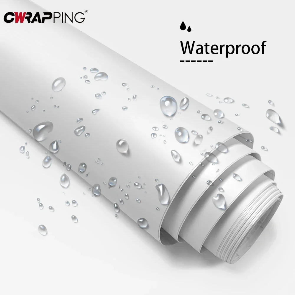 Pannello da parete decorativo bianco opaco Sfondi impermeabili Carta da parati autoadesiva Carta da parati per armadi da cucina in PVC Carta per decorazioni per la casa