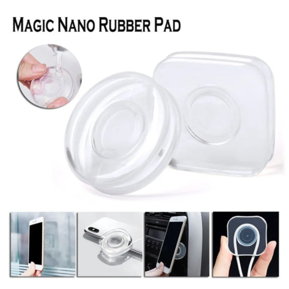 Self Adhesive Reusable Magic Nano Sticker Car Phone Holder Mobile Phone Stand Gel Paste Double Side Tape Cable Winder Rubber Pad