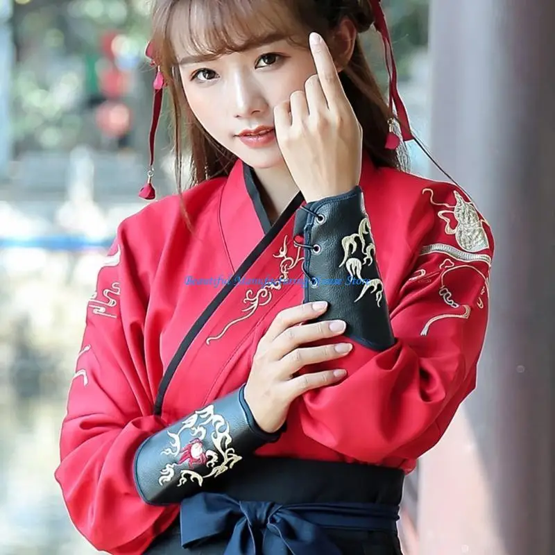 E56A الجلود براكر القرون الوسطى Vambrace المعصم الدروع سوار ذراع القفاز ArmGuard بولي القفاز معصمه الملحقات