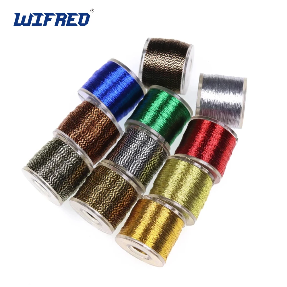 

Wifreo 100 yards/spool Metallic Guide Rod Building Wrapping Fishing Line Thread Strong Nylon Fibers Nymph Midge Jig Hook Tying