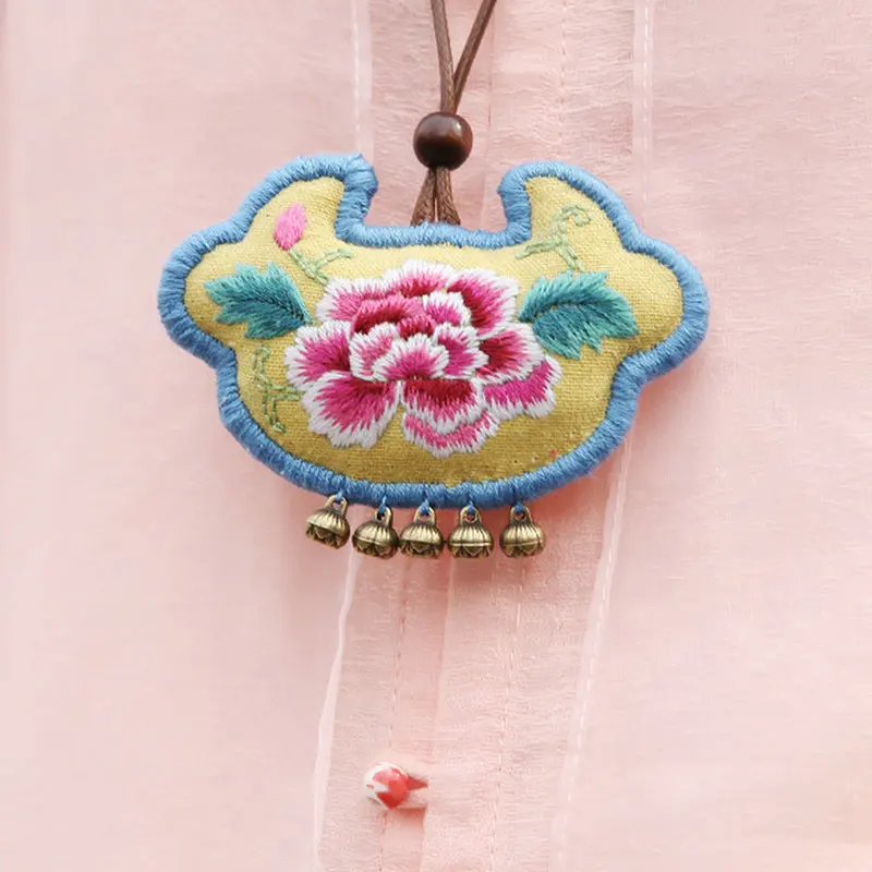 Traditional Chinese Embroidered Fortune Bag DIY Kit Lucky Ruyi Shape Auspicious Pendant Material Package Vintage Accessories