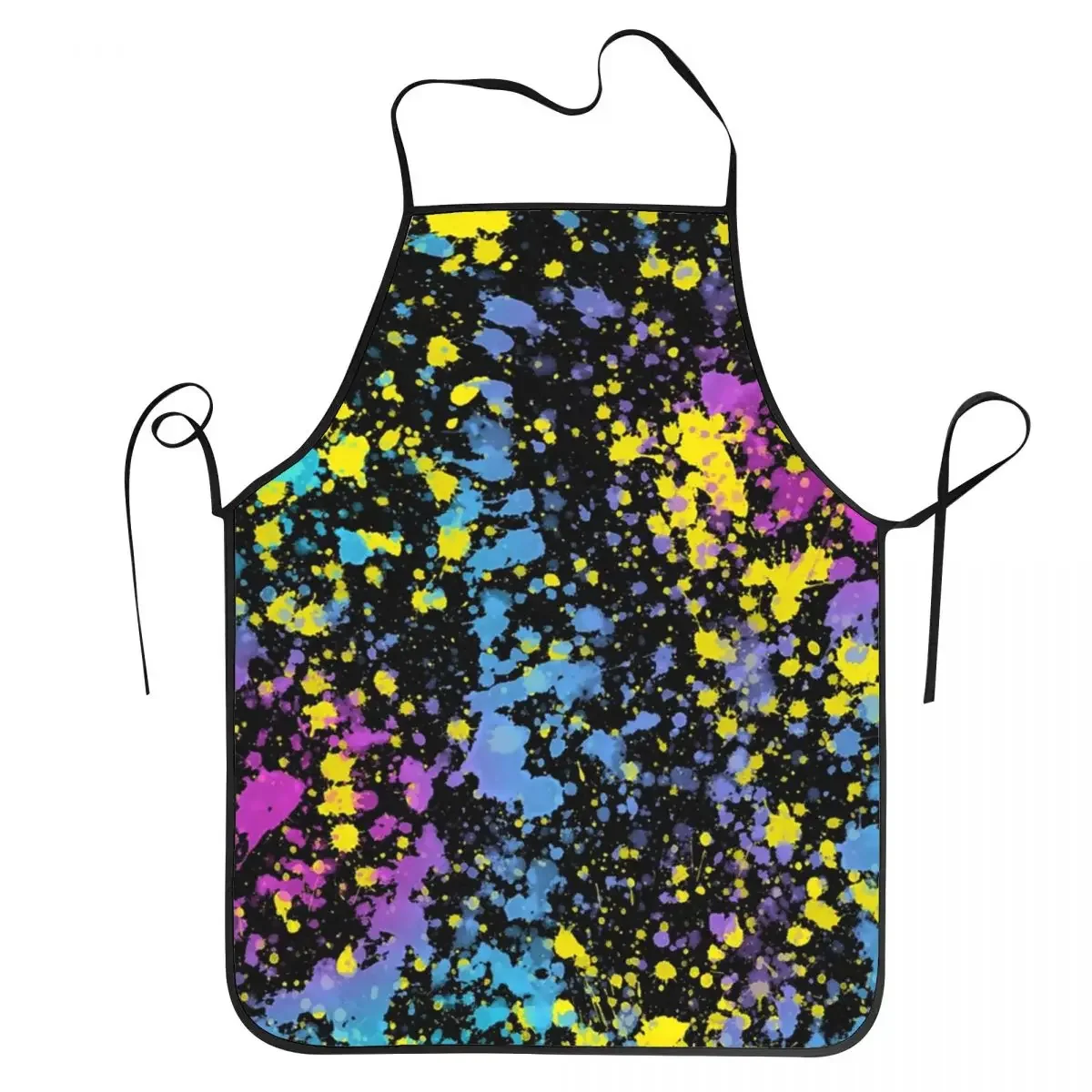 Custom Bib Artist Painting Neon Paint Splatters Apron Men Women Unisex Adult Chef Cooking Kitchen Graffiti Art Tablier Cuisine