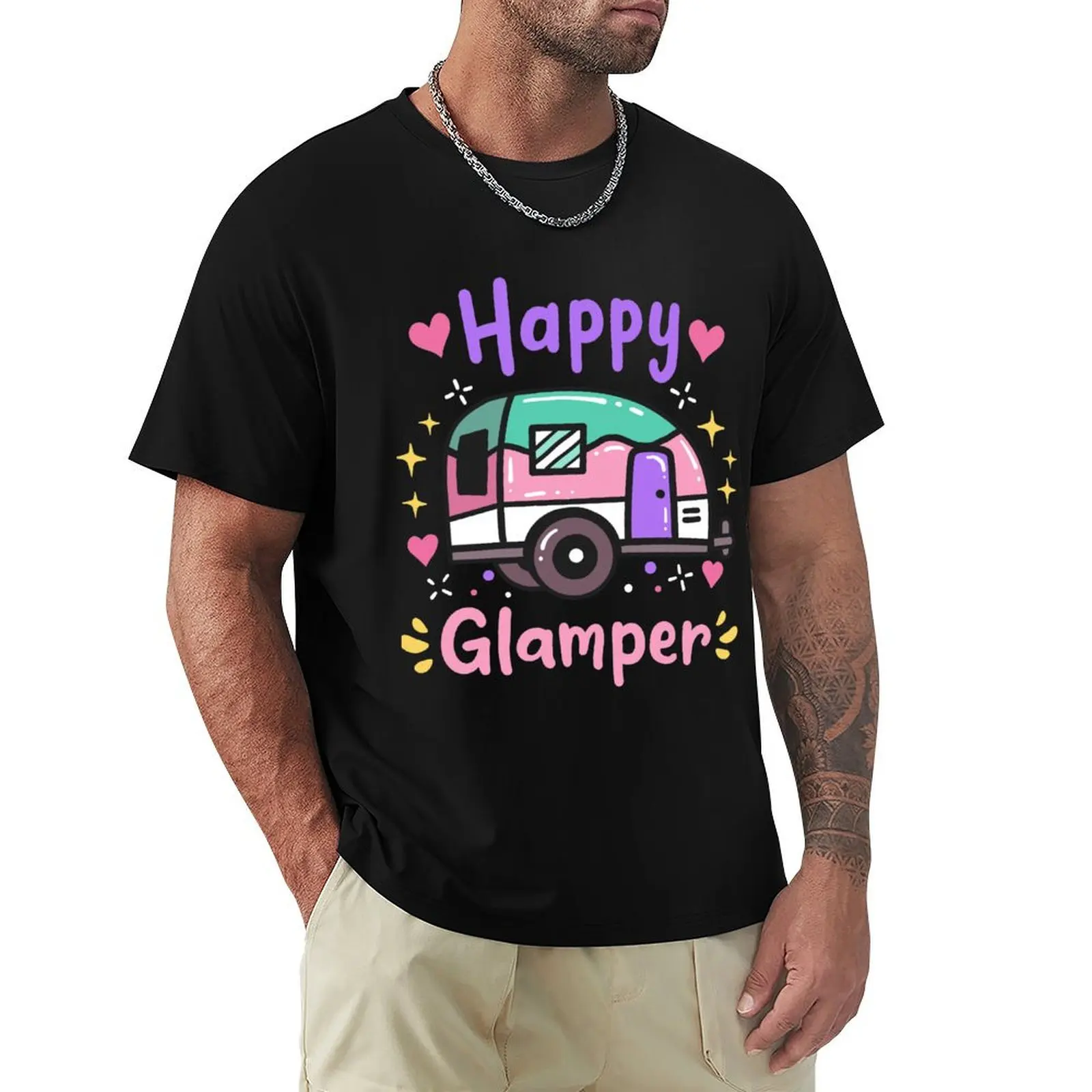 Glamper Glamping Camping Caravan T-Shirt sublime anime baggy shirts t shirts men