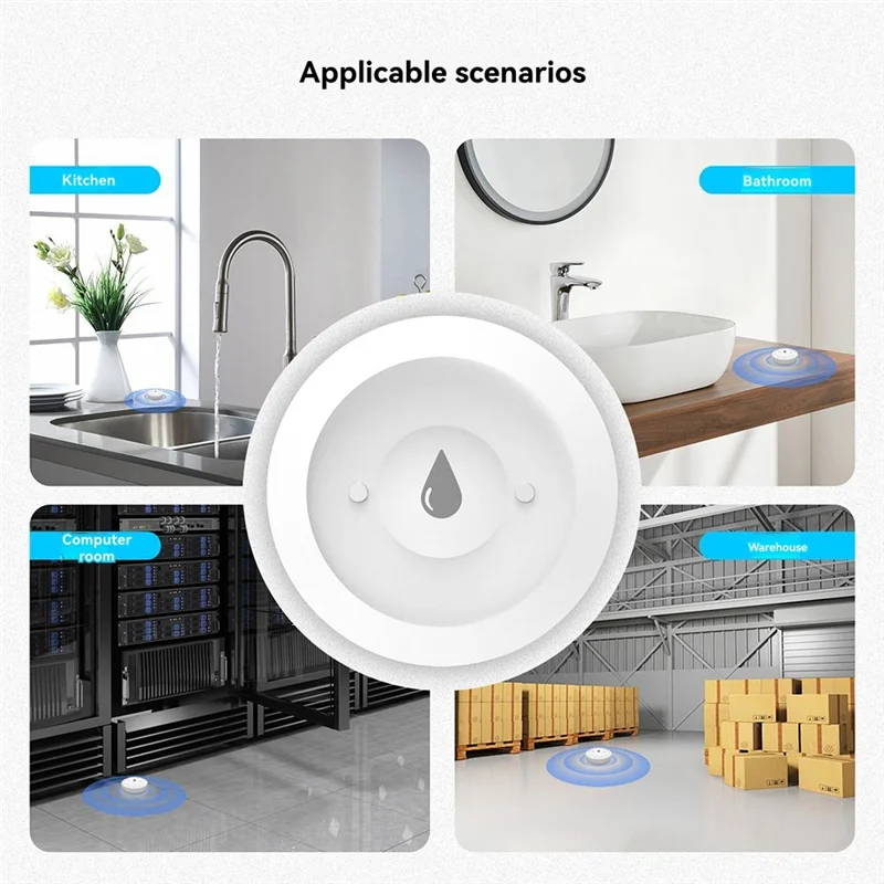 ABKQ-Deteksi Kebocoran Air Rumah Pintar, Sensor Banjir Tuya Zigbee dengan Peringatan Perendaman, Bekerja dengan Aplikasi Smart Life untuk Monito Jarak Jauh