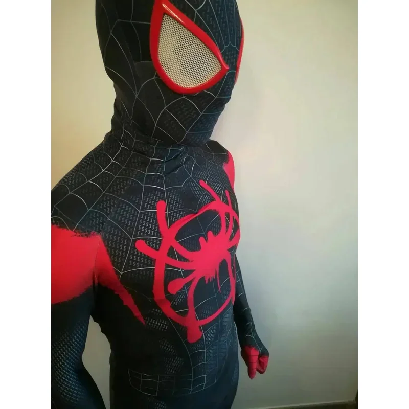 Araña con estampado 3D, el más nuevo disfraz de COSPLAY de Anime Miles Morales en el versículo, traje Zentai de superhéroe de Halloween para niños adultos