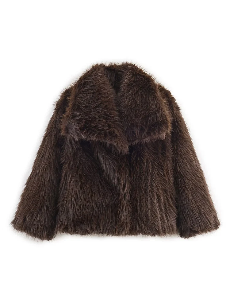 معاطف نسائية شتوية سميكة من الفرو الصناعي 2025 سترة جديدة للخريف من الفرو منفوش وفضفاضة مناسبة ملابس خارجية أنيقة للسيدات للشارع الدافئ #5