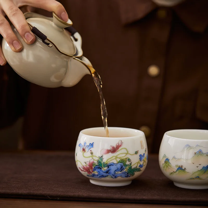 الرجعية اليدوية طقم شاي فنجان شاي سيراميك الخزف ماستر كوب الشاي الصيني درينكوير كوب الشاي شرب كوب كونغ فو فنجان شاي