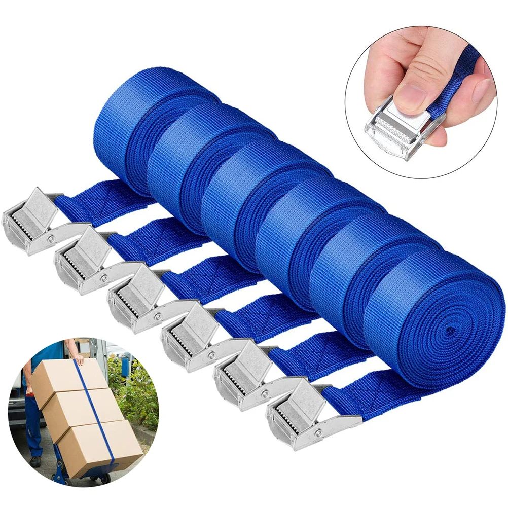 6PCS Tie Down Straps Lashing Straps Tensioning Belts Ratchet Straps Strong Durable Luggage Binding Strap Tie Down Straps
