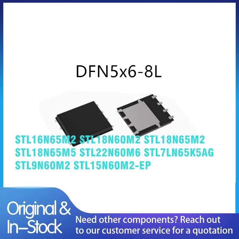20pieces STL16N65M2 STL18N60M2 STL18N65M2 STL18N65M5 STL22N60M6 STL7LN65K5AG STL9N60M2 STL15N60M2-EP PowerFLAT 5x6 STL MOSFET