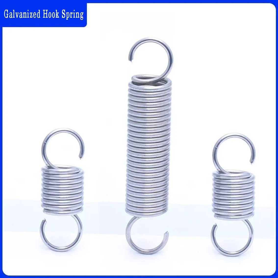 Wire Diameter 1.2mm Galvanized S-Hook Cylindrical Spiral Pullback Tension Spiral Spring Steel OD 8/9/10/12/14mm Length 70-320mm