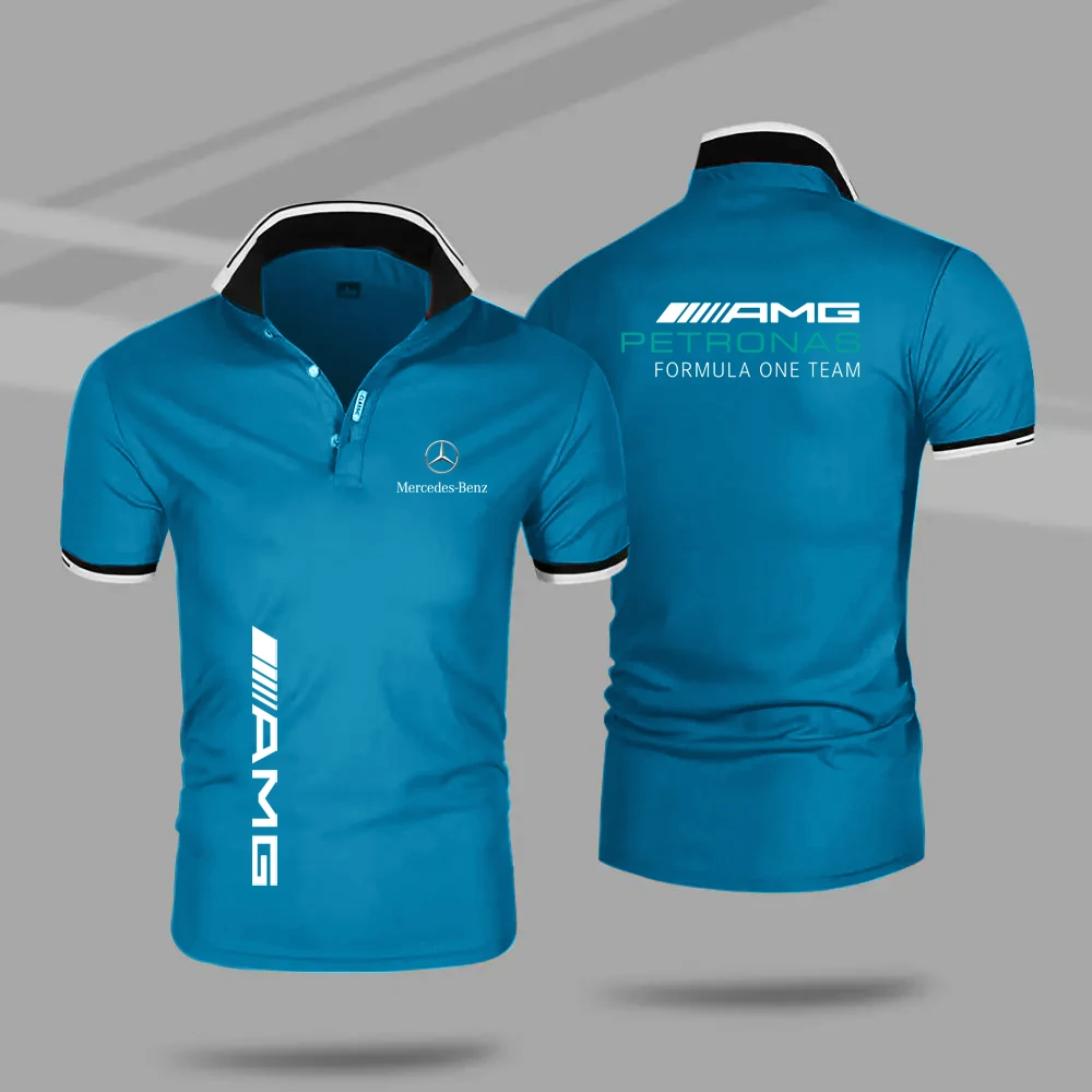 Polo de motocicleta para hombre y mujer, Camiseta deportiva elegante, a la moda, para ciclismo al aire libre, Mercedes Benz, 2024