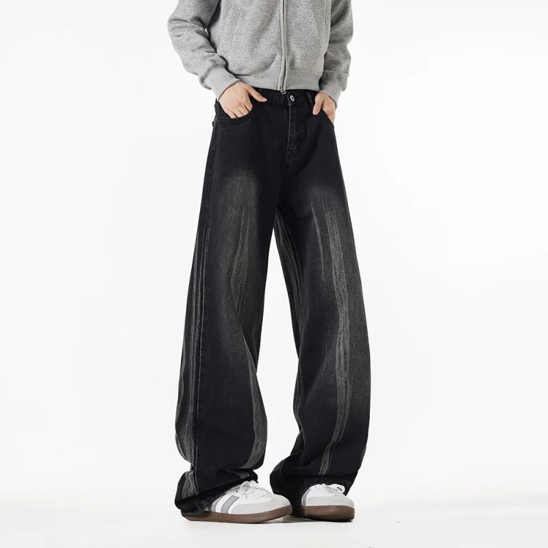 جينز GIOIOMens، جينز رجالي غير رسمي فضفاض ومستقيم جديد للفصول الأربعة، ملابس رجالية