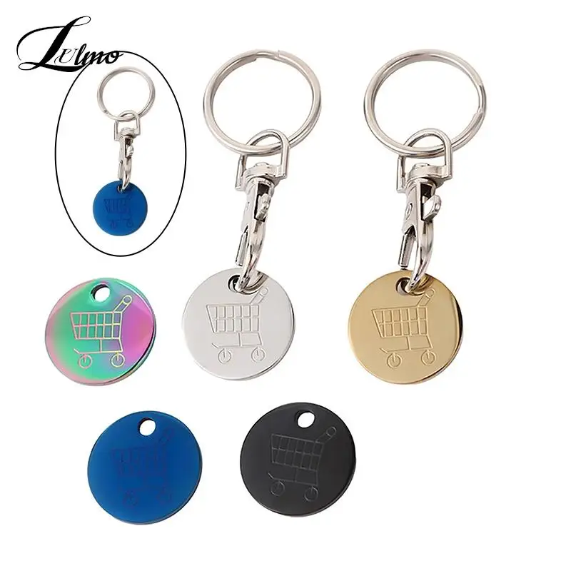 Shopping Trolley Remover Key Ring Token Chip With Carabiner Hook Practical Metal Portable Durable Universal Supermarket 5 Colors