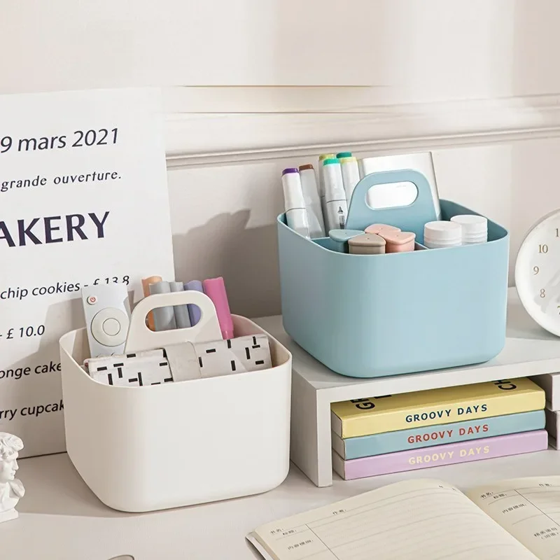 صندوق تخزين مكتبي مكون من 3 أقسام - لتخزين القرطاسية وفرش المكياج - مناسب للاستخدام المنزلي والمكتبي