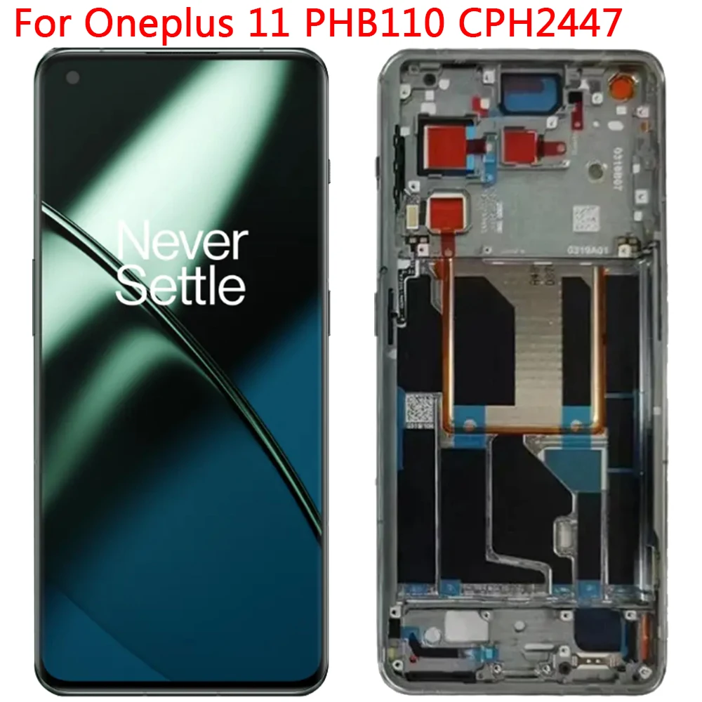 New 1+11 LCD AMOLED Original For Oneplus 11 CPH2449 CPH2451 Display LCD Touch Screen With Frame 6.7\