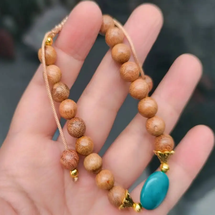

Handmade natural Turquoise beads bracelet, men's cuff button bracelet, Ramadan prayer bead bracelet,holiday gift, daily wear