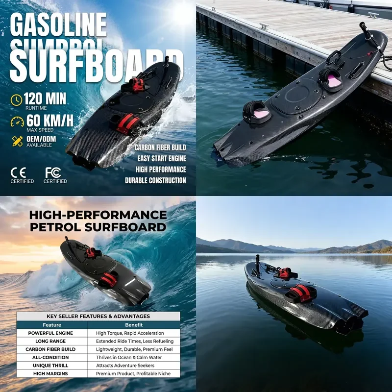 Lightweight Carbon Fiber Surfboard-High Performance for Ocean Waters Stable & Waterproof for Extended Surfing Trips