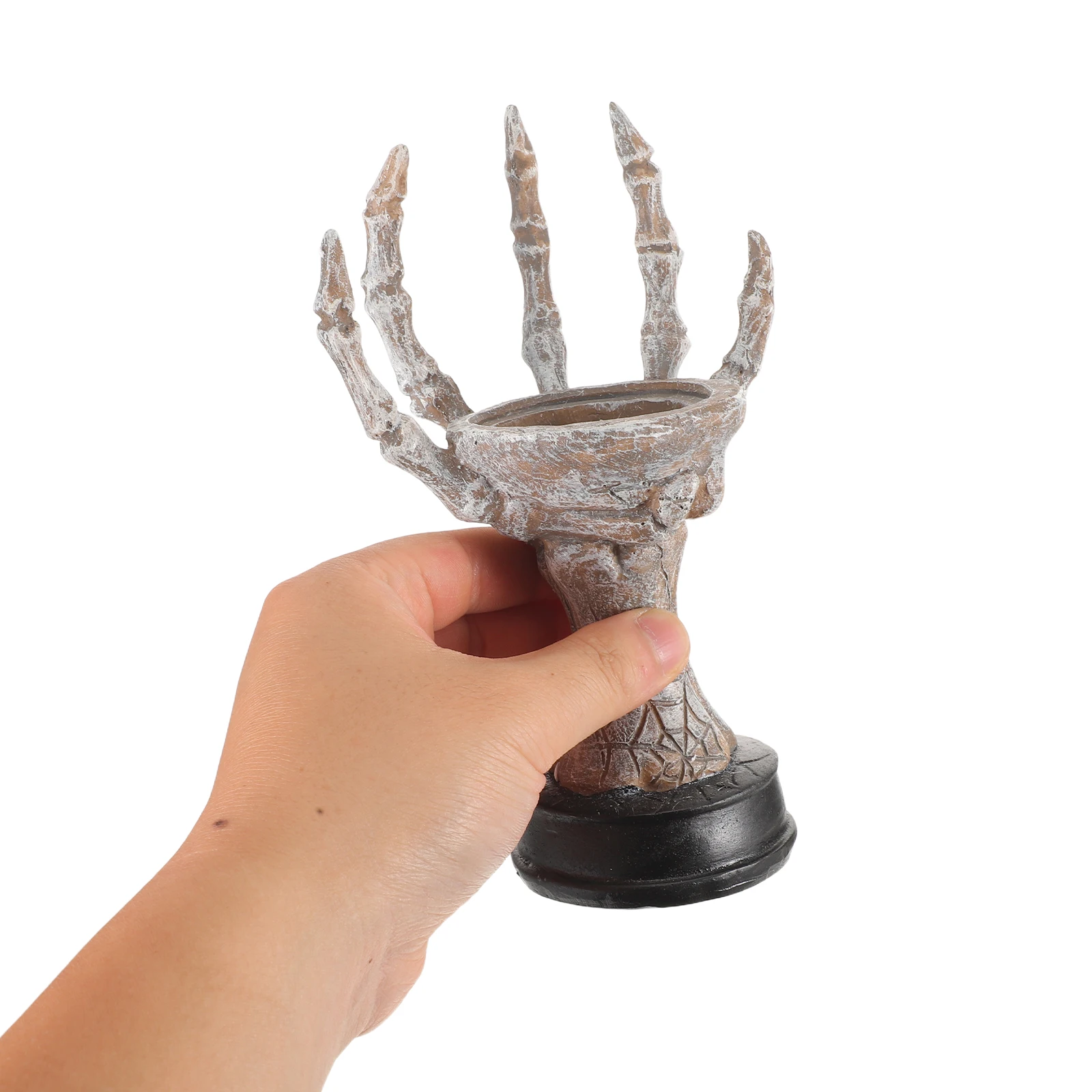 

Vintage Resin Incense Burner Ghost Claw Design Haunted Desktop Ornament Halloween-Themed Censer Claw Shape Resin