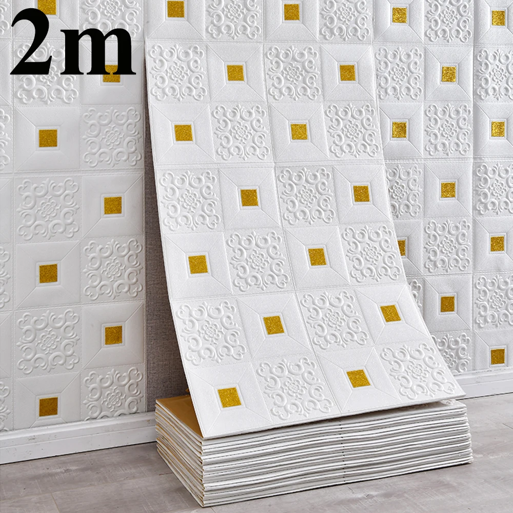 3D Continuous Wallpaper Self-Adhesive Waterproof  Wall Stickers Flower Pattern Wall Paper TV background Home Decor Wallcovering