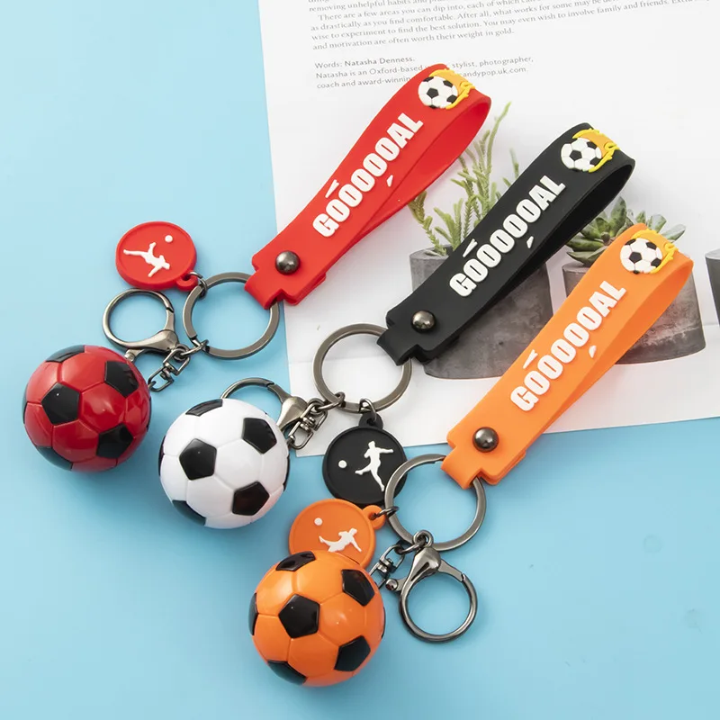 Soccer Keychain Car Accessories Pvc Soft Glue Football Worldcup Imitation Soft Adhesive Qatar Sport Pendant Souvenir Gift