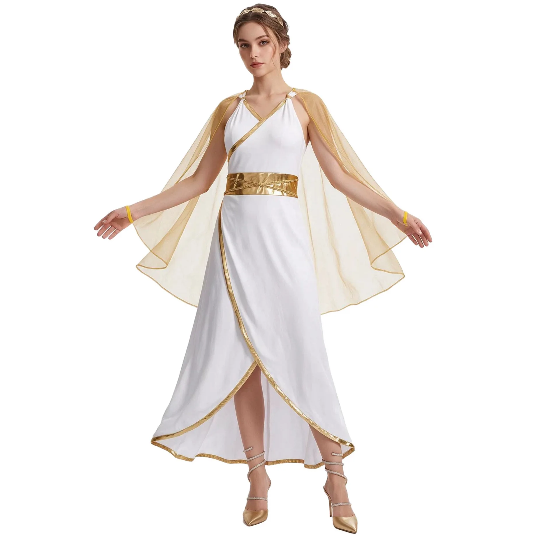 Women Greek Goddess Athena Cosplay Costume Halloween Stage Performance Outfit Ancient Greece Toga Fancy Dress 2026 New