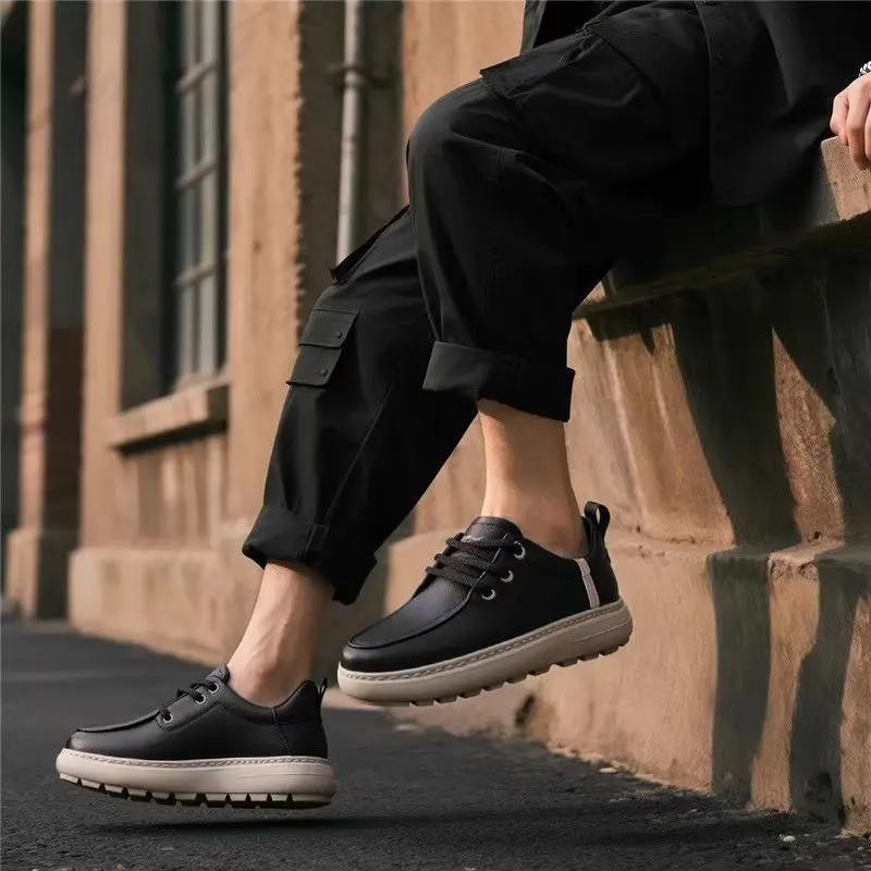 

Мужская кожаная обувь, осень 2023, высококачественные повседневные деловые лоферы, удобные нескользящие модные повседневные туфли в стиле ретро