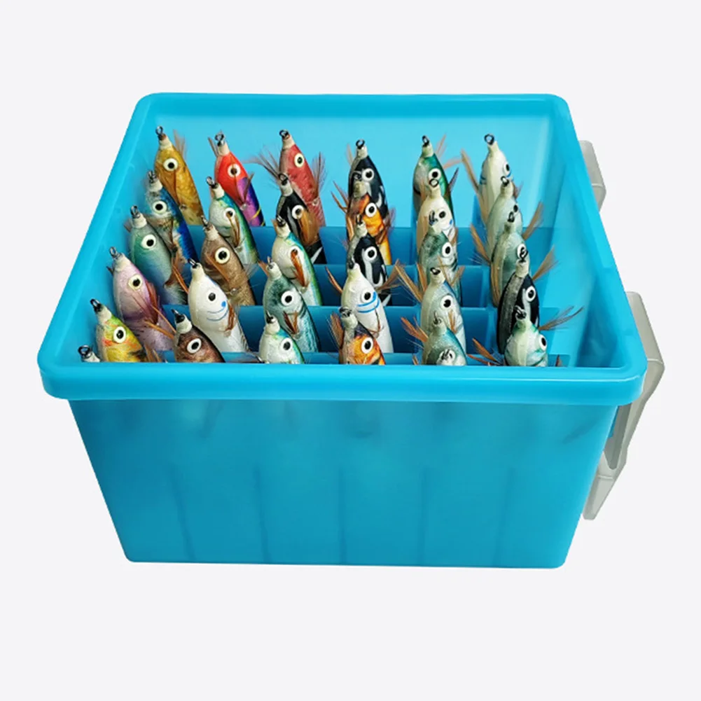 36 グリッドプラスチック釣りボックス排水穴付き裏地付きボックスタコエギ収納オーガナイザーボックス鯉釣りアクセサリー
