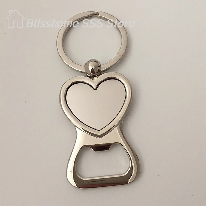 【S】Professional Grade Durable Material High Quality 1PC heart shaped Beer Bottle Opener Key Chain Portable party Small Gift