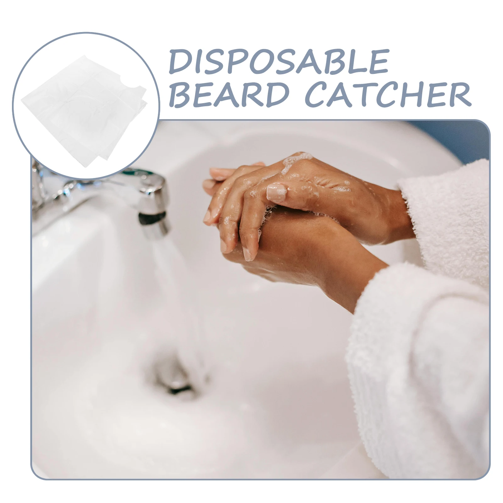 

20pcs Beard Catcher Sheets Pe Plastic Sink Guards For Shaving Trimming Men Household Portable Grooming Tool Efficient Drain