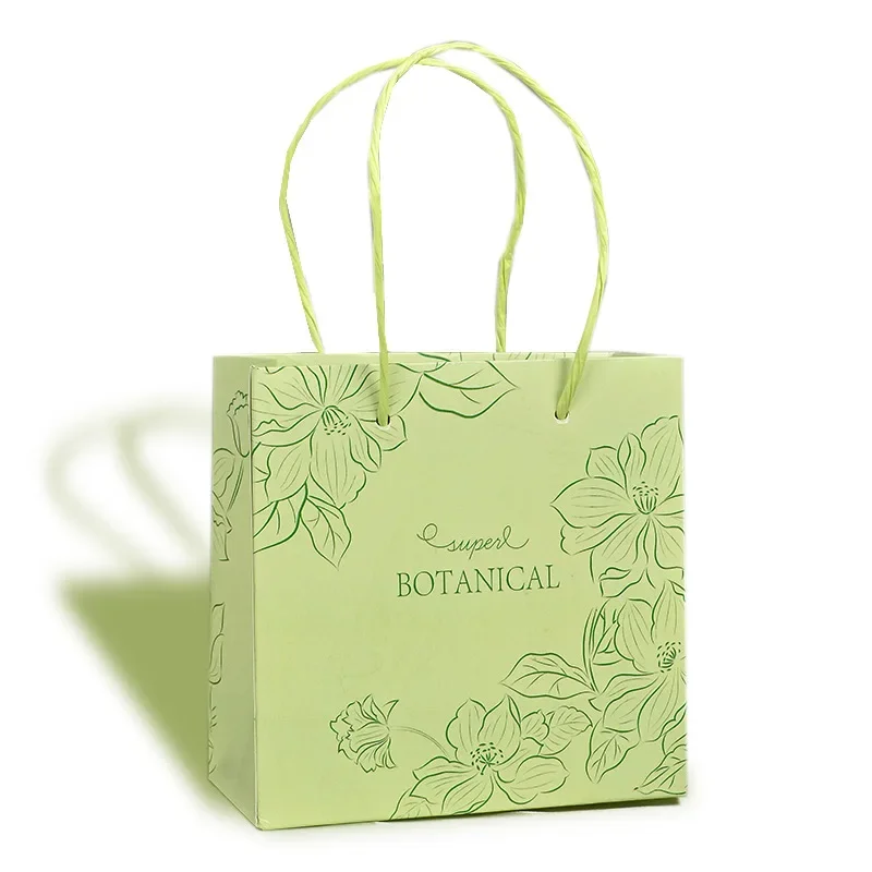 custom foil logo green paper boutique gift luxury jewelry paper bag Wedding gift bag green wooden wedding candy box