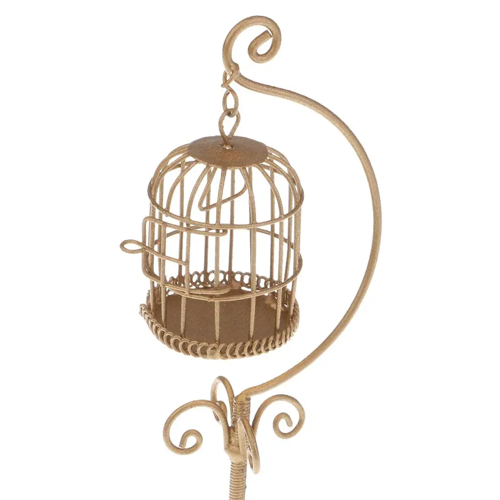 

Metal Dollhouse Birdcage 1 12 Scale Miniature Accessories for Model Home Decoration Display