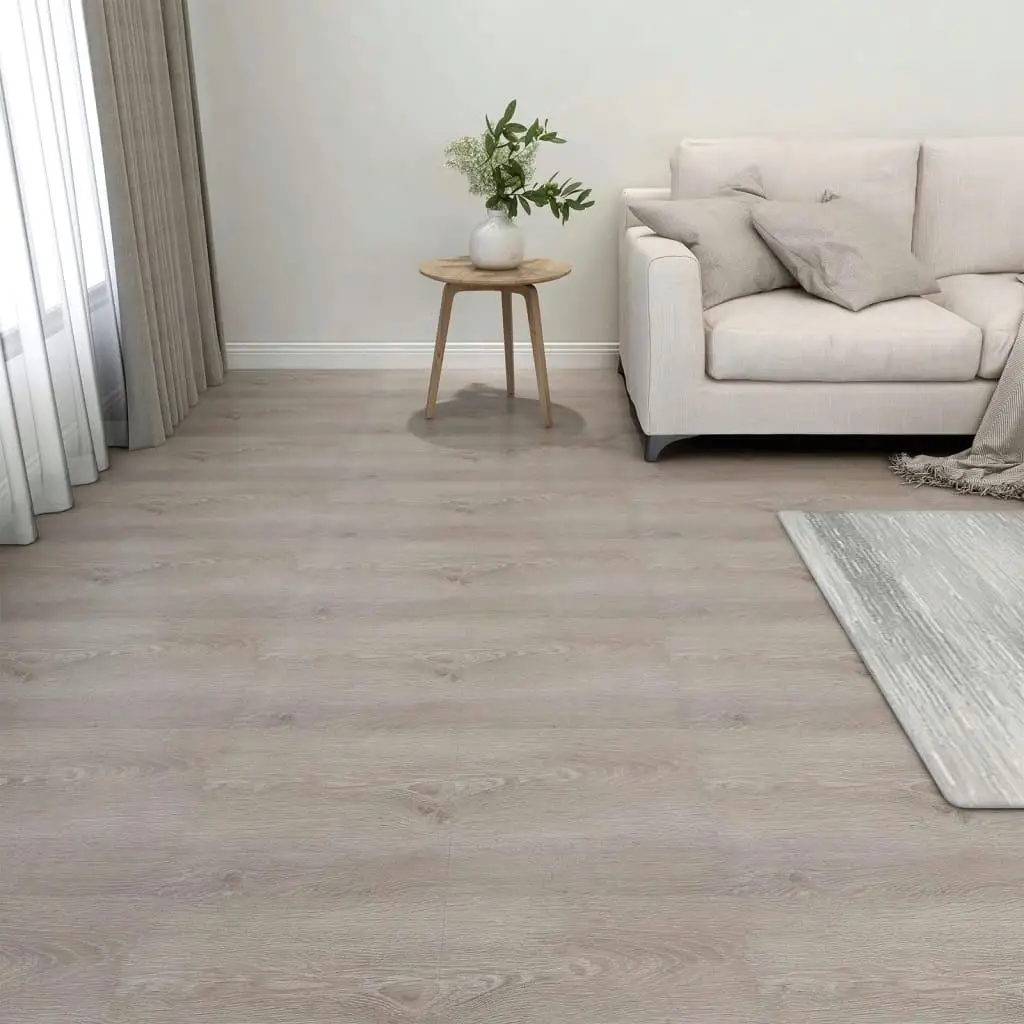 20 Pack Self-Adhesive PVC Flooring Planks - 1.86m² Taupe Tiles for Easy Installation