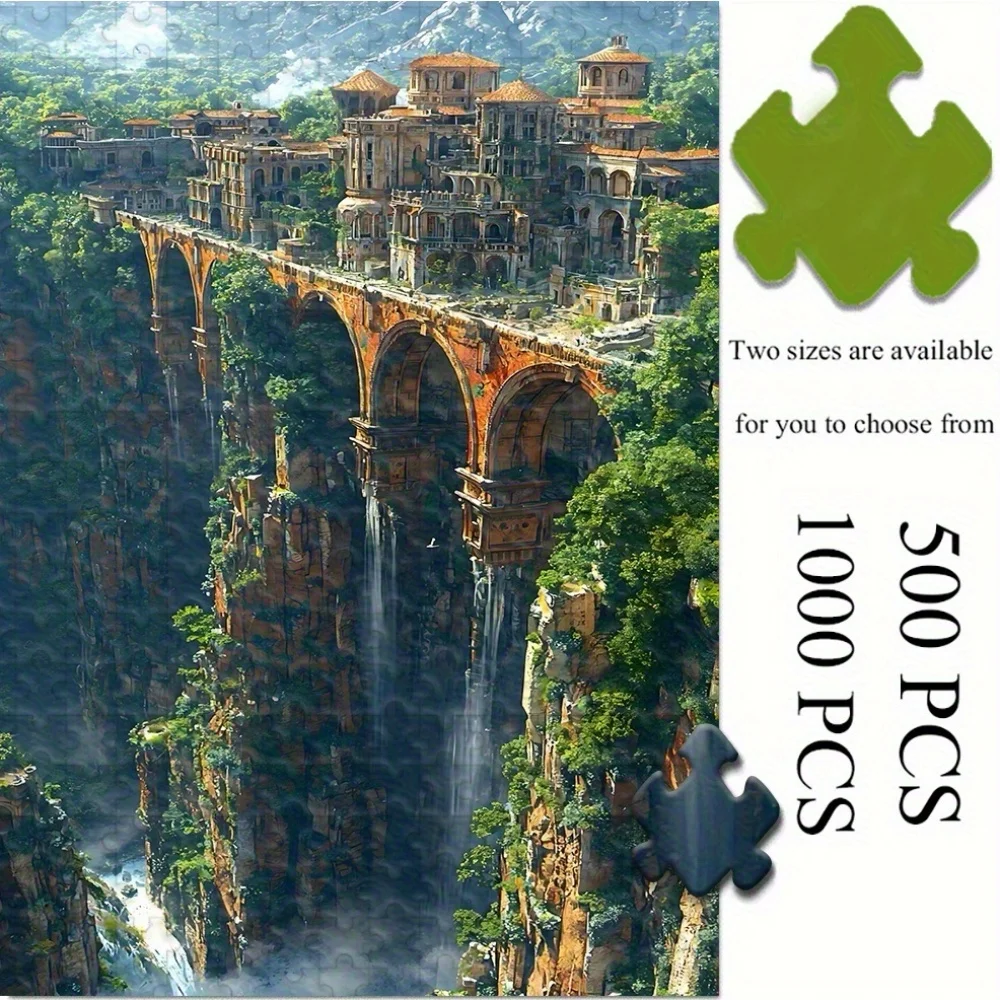 500/1000pcs Adult Puzzle | High-Quality, Stress-Relieving Fun Family Game, Ideal for Birthdays, Christmas, Halloween, and Gift