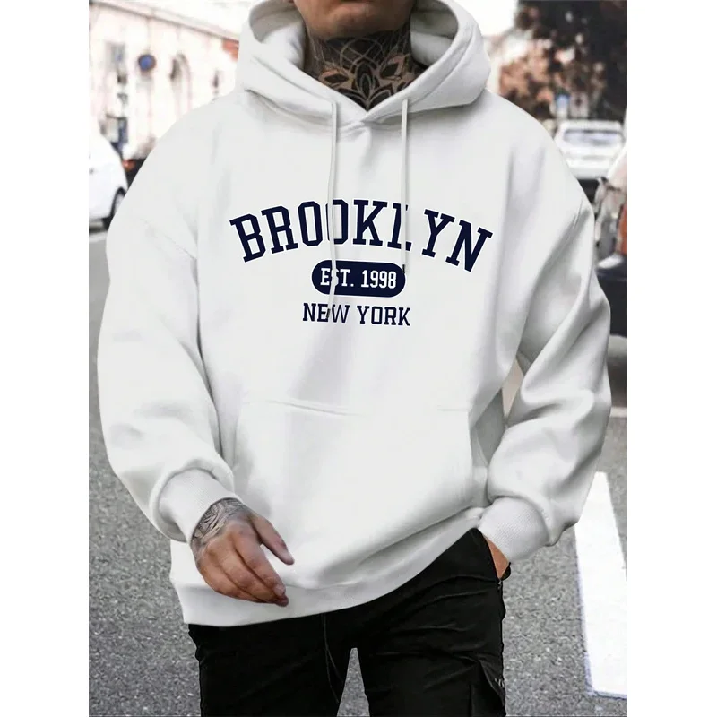 

Brooklyn est 1998, Нью-Йоркские мужские толстовки с принтом, Harajuku, толстовка с круглым вырезом, модная толстовка оверсайз, осенний удобный спортивный костюм