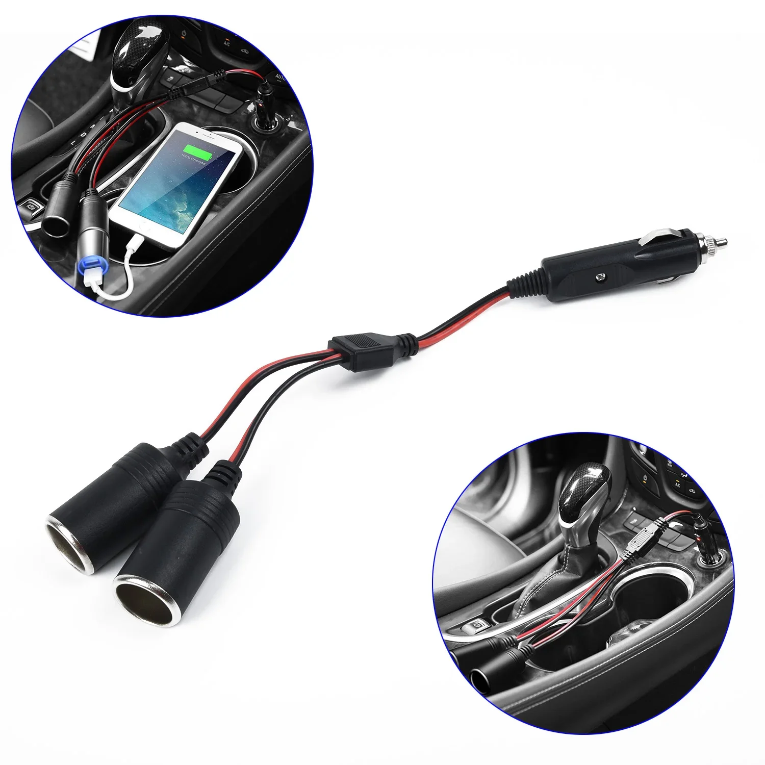 Car Splitter Charger Double Dual Plug Power Professional Socket Latest Newest Nice Practical Hot Sale High Quality